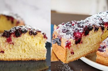 Vanilla Berry Sponge Cake Recipe - Soft & Moist - Full of Berries