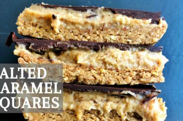 Salted Caramel Squares | HEALTHY RECIPE | No refined sugar or flour