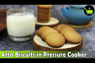 Atta Biscuit Recipe Without Oven | Healthy Wheat Biscuit Recipe | Bakery Style Biscuit Recipe