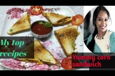 Healthy corn sandwich/yummy corn veggies sandwich