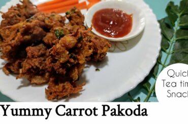 Carrot Pakoda, Healthy Carrot Pakoda Recipe, Easy Snack Recipe, Foodys Cookbook