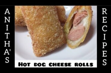Bread hotdogs & cheese rolls / quick  and easy snacks / Anitha's Recipes