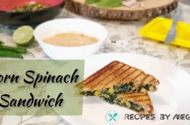 Corn Spinach Sandwich | With White Gravy | Kids would love it | Healthy Sandwich (Recipes by Megha)
