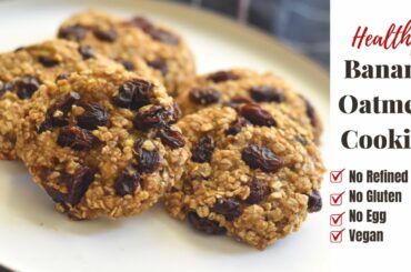 Banana Oatmeal cookies with no added sugar/Healthy oatmeal cookies/Banana oat cookies