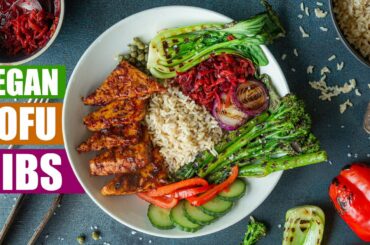 BBQ TOFU RIBS | OIL FREE WEIGHT LOSS RECIPE | AIR FRYER VEGAN