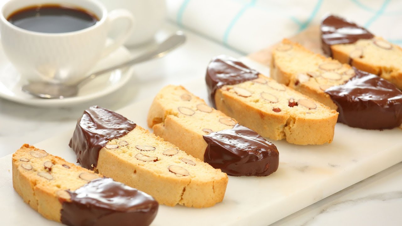 Chocolate Dipped Biscotti Recipe | The Perfect Cookie with Coffee Chocolate Dipped Biscotti Recipe | The Perfect Cookie with Coffee