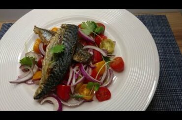 Mackerel Cherry Tomato Salad | Easy Summer Salad Ideas || Cheffoodiecast