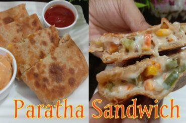 #Paratha Sandwich#pizza sandwich without bread#healthy recipe for kids#Creative Vinita#