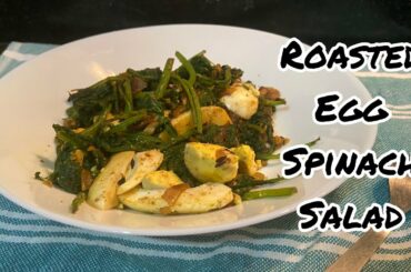 Roasted Egg Spinach Salad | Healthy Salad For Breakfast/Lunch/Dinner | Quick Recipe For Weight Loss|