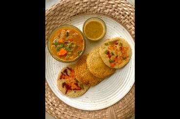 Healthy breakfast|Mutigrain vegetable uthapam with tomato and pudina chutney