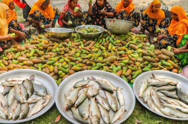 Cucumber & Potato Mixed Carp Fish Curry - Different Style Fish Recipe - Healthy Food For Villagers