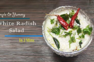 Simple White Radish Salad in 2 min | Daily Salad Recipes | Healthy Salad Recipes | Vegetable Salad