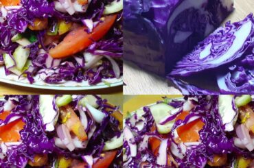 Red cabbage salad|healthy salad recipe|vegan salad recip|