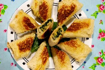 Bread rolls/spinach corn bread rolls /diet food/healthy snack