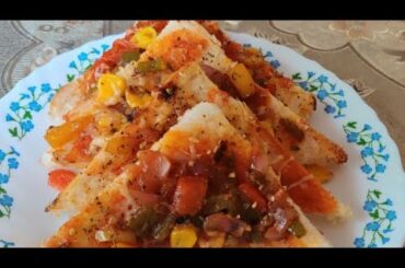 Cheese Corn capsicum Toast On Tawa recipe | healthy veggie Toast tawa recipe| Tasty Breakfast Recipe