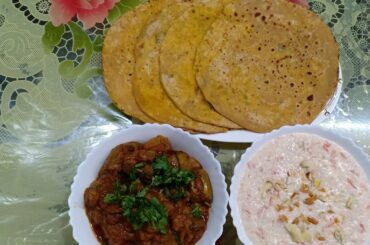 Lunch recipe (2) Healthy kheer, dal paratha and aaloo parwal ki sabzi