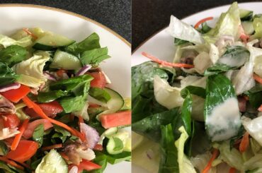 Super healthy and delicious salad wth homemade salad  dressing