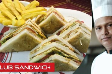 Vegetable and Egg Club Sandwich Recipe | Quick Breakfast / Tiffin / Snack Recipe | Chef Uttam