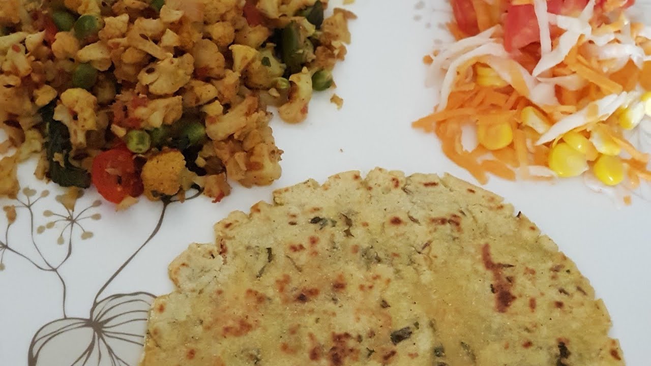 Healthy Lunch Recipe |Cauliflower Sabzi with Corn flour Roti |Binni's Kitchen Healthy Lunch Recipe |Cauliflower Sabzi with Corn flour Roti |Binni's Kitchen