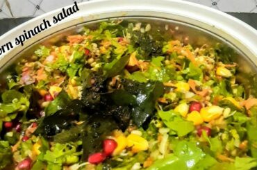 Corn and Spinach salad | Sprouts  and Vegetable Salad | Healthy Salad Recipe