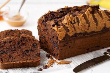 Healthy Chocolate Peanut Butter Banana Bread