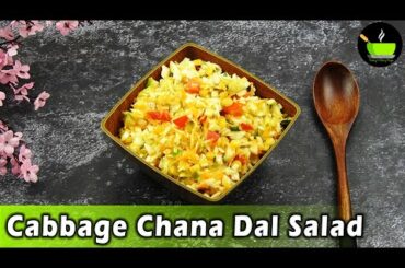 Cabbage Chana Dal Salad | High Protein Breakfast Recipe | Weight Loss Salad Recipe | Healthy Salad