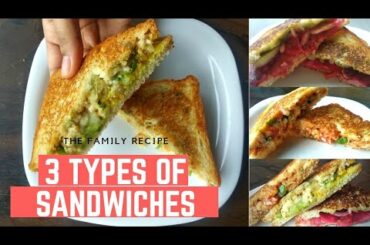 3 Best Veg Sandwich Recipes | 3healthy Sandwich recipes for kids | Healthy Breakfast/Lunch box Ideas