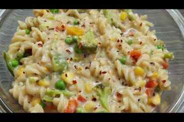 WHITE SAUCE PASTA | WITHOUT CHEESE AND BUTTER | TASTY AND HEALTHY RECIPES | QUICK AND EASY TO MAKE