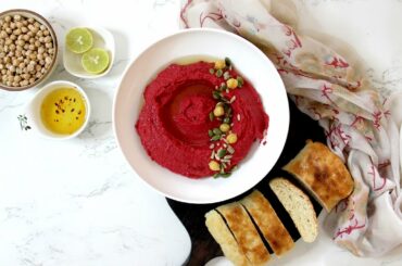 Pink Hummus / Roasted Beetroot Hummus / Healthy Recipes /  Creamiest Hummus / Oh, Cheat Day !