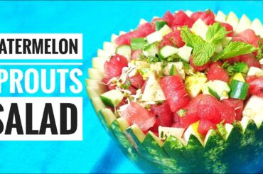Quick 5 Minute Salad | Watermelon Sprouts Salad | Refreshing Watermelon Salad | Healthy Salad Bowl