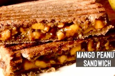 Mango Peanut Butter Sandwich | Healthy Quick & Easy Breakfast or Snack Recipe | Hindi