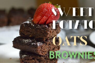 VEGAN SWEET POTATO OATS BROWNIES||SUGAR FREE HEALTHY SNACK||VEGAN RECIPE
