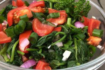 Sweet Potato Leaves Salad ||  Healthy Vegan Recipe