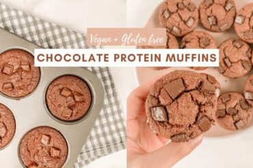Healthy Chocolate Protein Muffins! vegan, gluten free, low cal