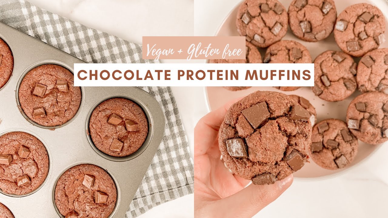 Healthy Chocolate Protein Muffins! vegan, gluten free, low cal Healthy Chocolate Protein Muffins! vegan, gluten free, low cal