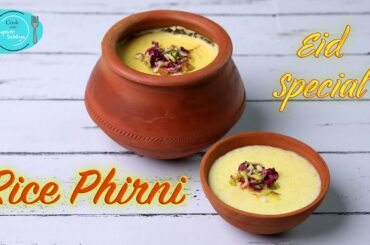 Eid Special Recipe |Phirni Recipe| Indian Dessert| Healthy Recipe By Rupam Sehtya