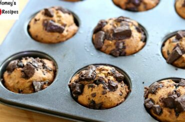 Banana Muffins Recipe - Without Sugar/With Jaggery - Healthy Eggless Banana Muffins - Skinny Recipes