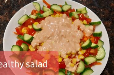 Healthy salad/thousands island dressing/grasya vlog