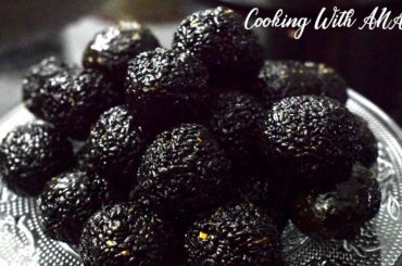Black Sesame Candy Balls Recipe | Healthy snacks | Sesame Seed Balls | How To Make Ellunda