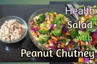How to prepare healthy vegitable salad / Peanut chutney / Diet food