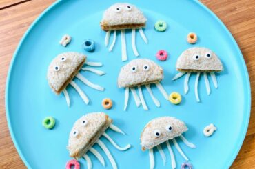 Jelly Fish Sandwich/ Kids Breakfast Ideas/ Sea creatures food art/ Healthy breakfast for kids