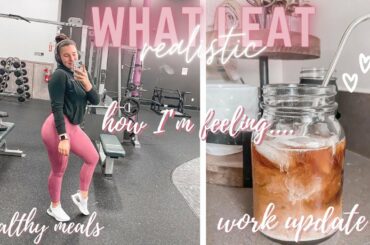FULL DAY OF EATING |....kinda, work update, healthy meals & feeling off....