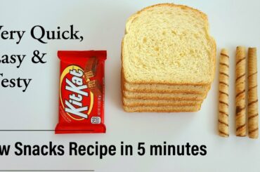 Crispy & Sweet Bread Snacks Recipe | 5 Minutes Evening Snacks Recipe | Lockdown Recipes |Instant Rcp
