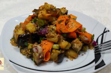 EGGPLANT SALAD | EASY, HEALTHY SALAD WITH ROASTED EGGPLANT!