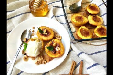 Baked nectarines. Summer dessert. Easy recipe. No sugar dessert