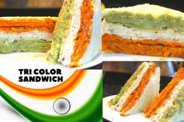 Tricolour Sandwich Recipe / Tiranga Sandwich / Easy Independence day Special Sandwich Recipe