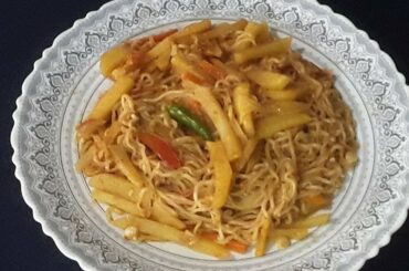 Lemon Potato Noodles/ Dinner Recipes /Veg Recipes/Potato Recipes/Carrot Recipes-Noodle Recipes #531