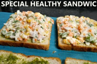 Veg Sandwich Recipe | Mayo Sandwich | Healthy Sandwich In 10 Min On Tava | Best Indian Street Food
