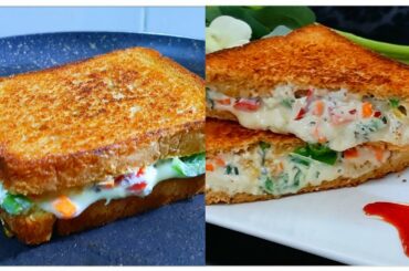 Smoked Cheesy Veg Sandwich||Without Oil,Butter, Unhealthy Sauces, Mayo Recipe |5 min Sandwich Recipe