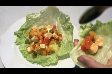 Simple Lettuce Wrap Recipe / Quick Healthy Snack Recipe @ Samayal Book